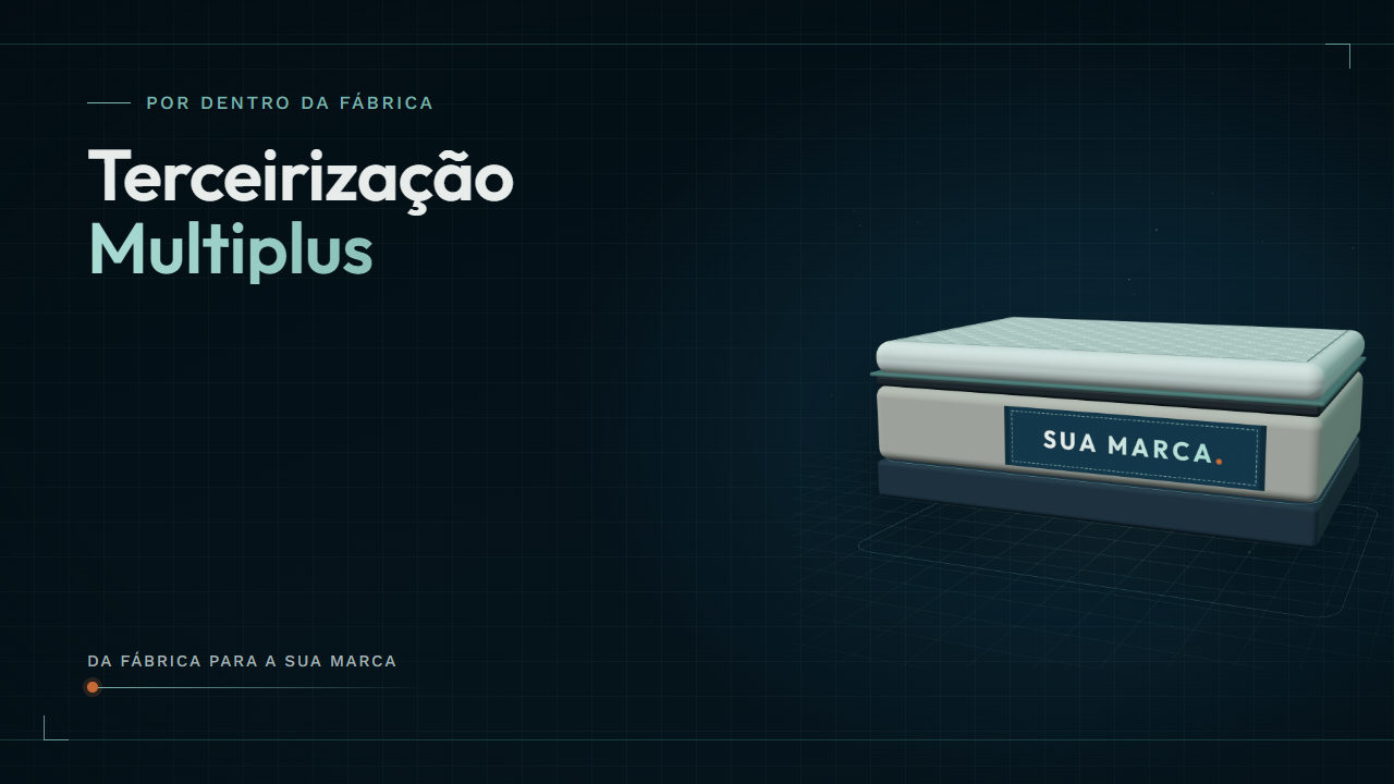 Colchão com a etiqueta Sua Marca na capa do vídeo da terceirização Multiplus